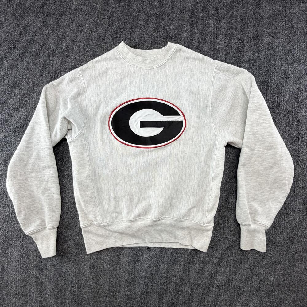 Georgia Bulldogs Sweatshirt Mens Small Gray NCAA Football Reverse Weave Champion